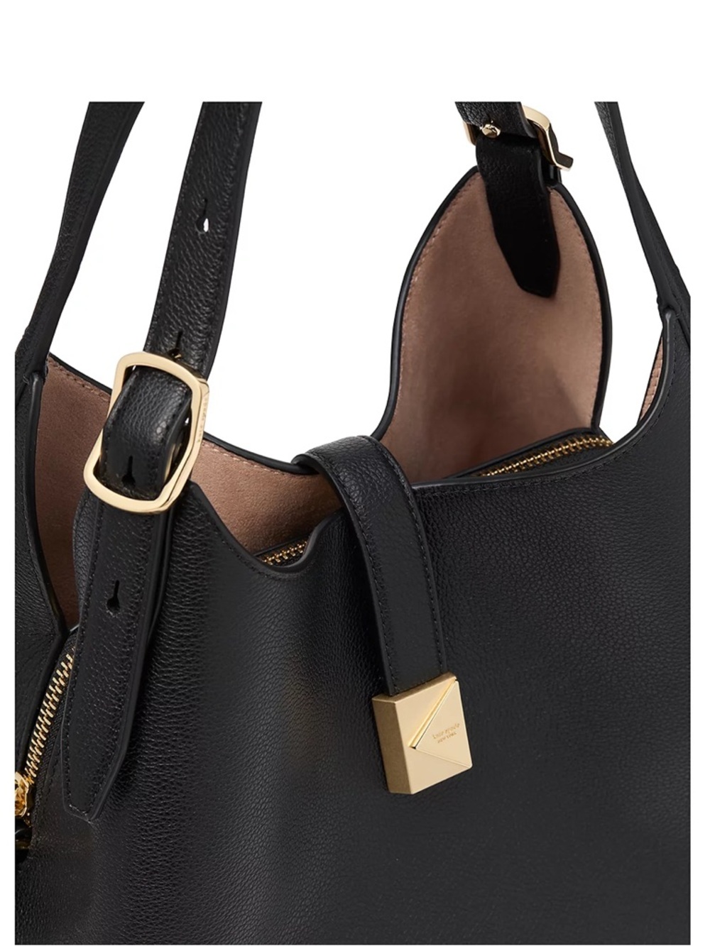 kate spade new york Deco Pebbled Leather Crossbody Tote - Black - Picture 4 of 11